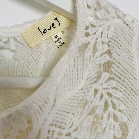 EUC Boutique Brand Love J White/Ivory See-Through Lace Top Blouse | Size: M - Picture 6 of 10